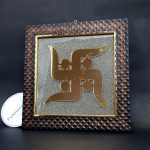 Swastika Pyrite Photo Frame for Good Fortune & Opportunities, 6x6 inch
