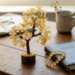 Ultimate Study Success Combo: Citrine Tree + Citrine Bracelet (Boost Focus, Memory & Academic Excellence)
