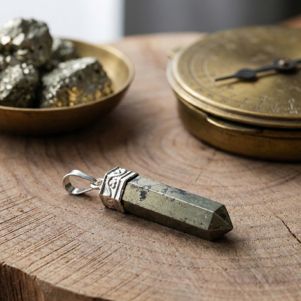 Pyrite Pencil Pendant