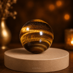 Tiger Eye Crystal Ball | Approx 100 Grams | Sphere for Courage, Focus, Protection & Grounded Power | Navgraha.In
