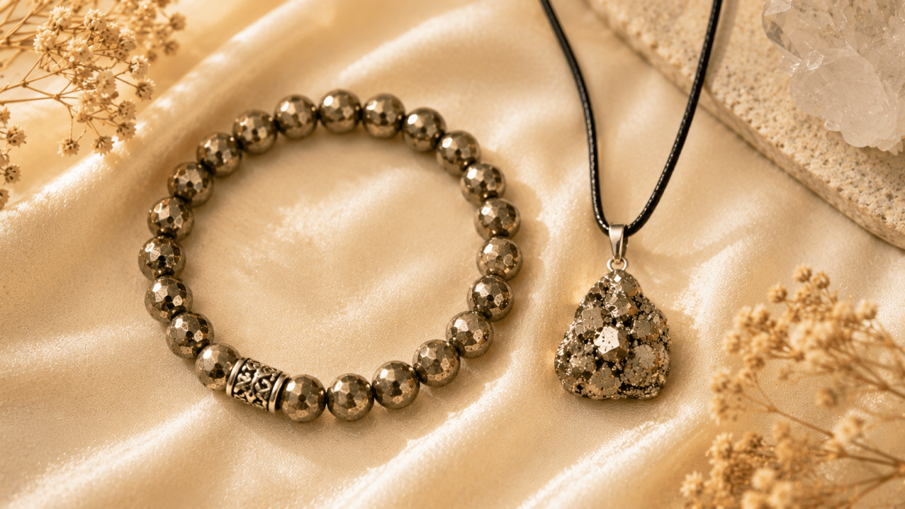 Pyrite bracelet and pendant &mdash; wearable wealth tools for everyday confidence and abundance