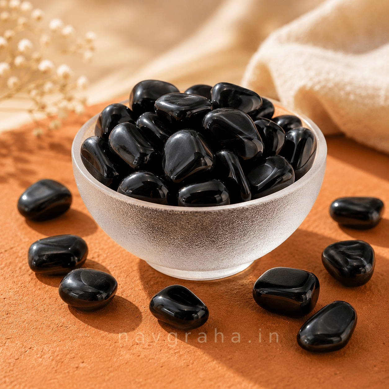 cd10ada3-367e-413f-8554-9448434296d5 Black Tourmaline Tumble Stones | 100 Grams | Crystal for Protection, Nazar & Negative Energy Shielding | Navgraha.In - Image 1