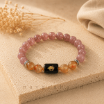 Taurus (वृषभ राशि) Zodiac Bracelet | Sunstone & Carnelian | Natural Crystal Rashi Bracelet for Confidence | Navgraha.In