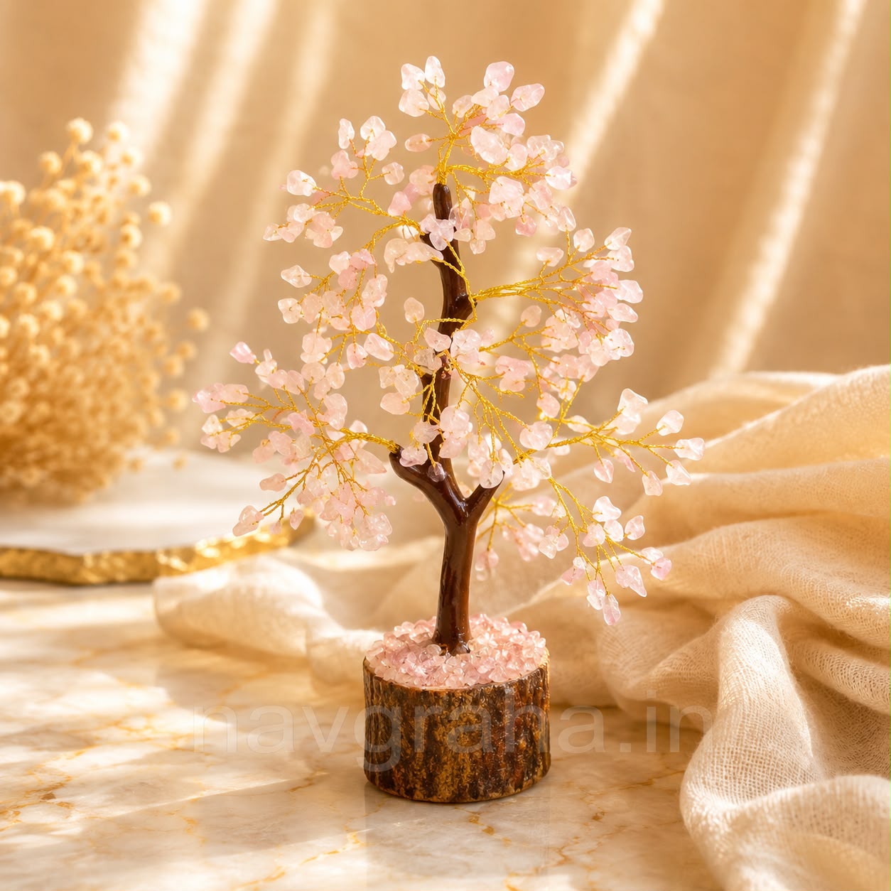 WhatsApp Image 2026-08-26 at 3.53.51 PM Rose Quartz Crystal Tree | 100 Beads | Natural Rose Quartz Gemstone Tree for Love, Vastu & Feng Shui | Navgraha.In - Image 1