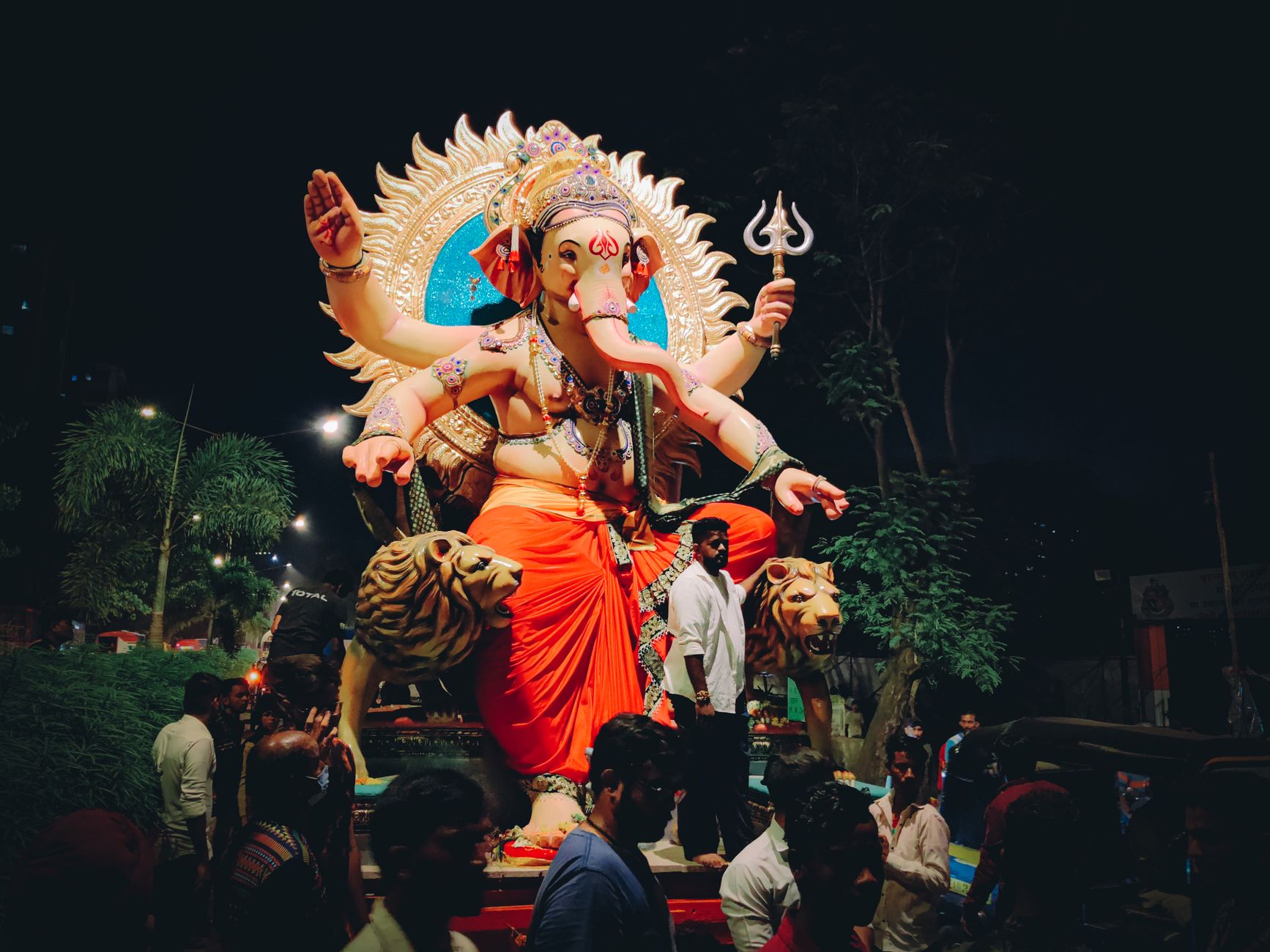 people in a hindu festival