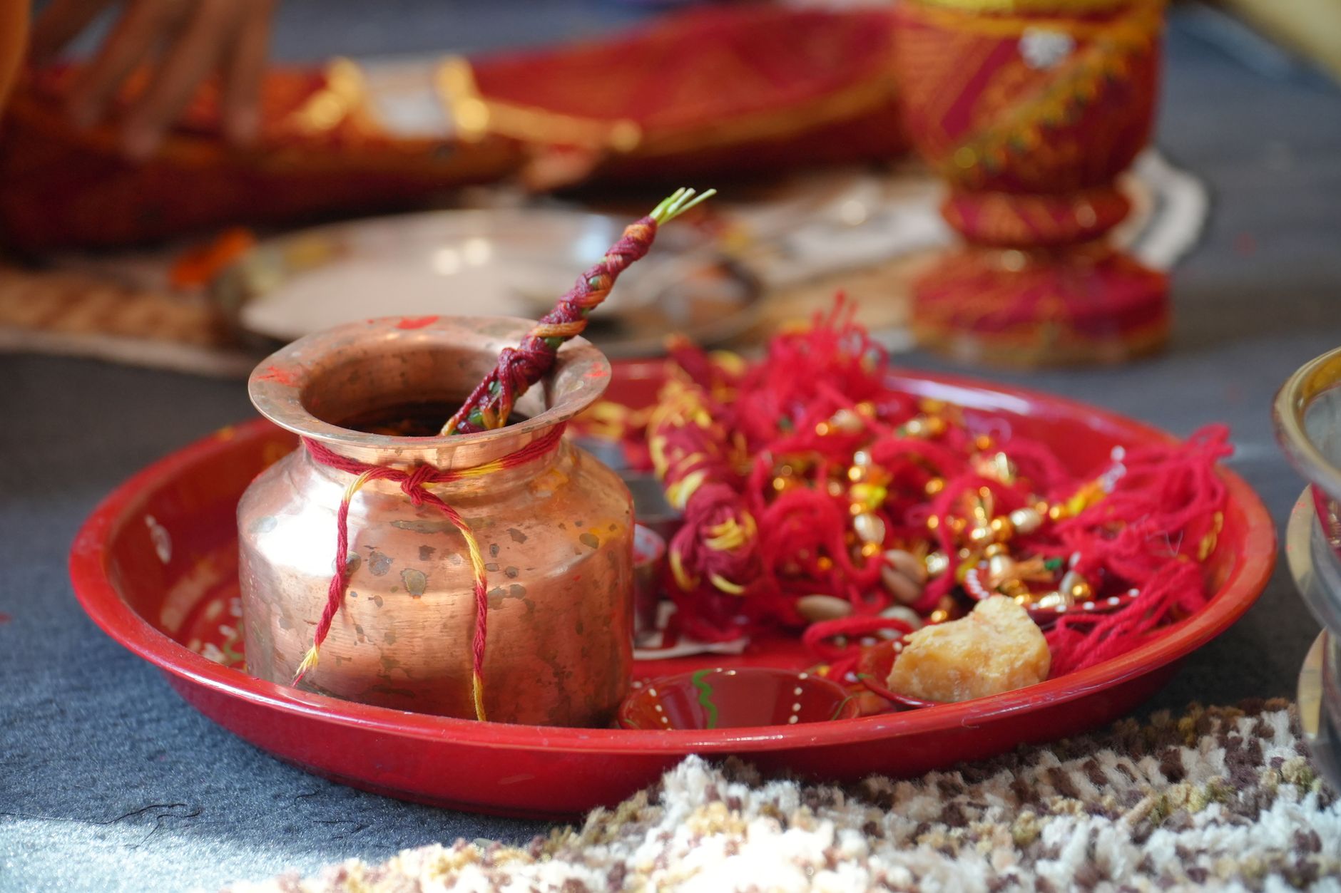pooja articles on pooja thali during hindu rituals