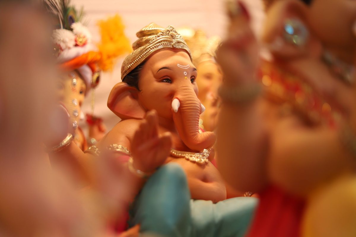 procession of a beautiful idol of lord ganesha