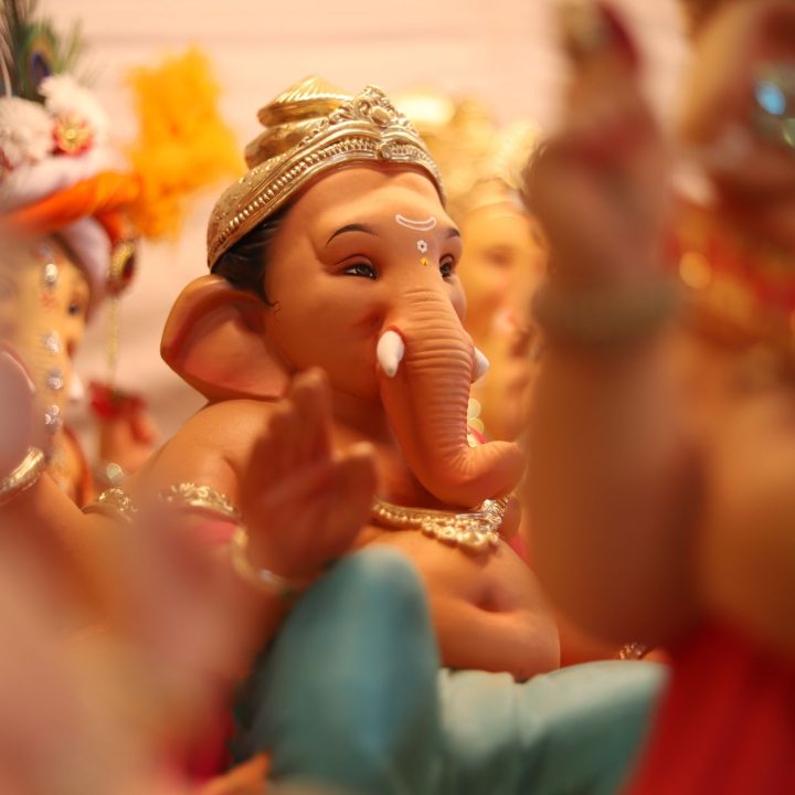 procession of a beautiful idol of lord ganesha