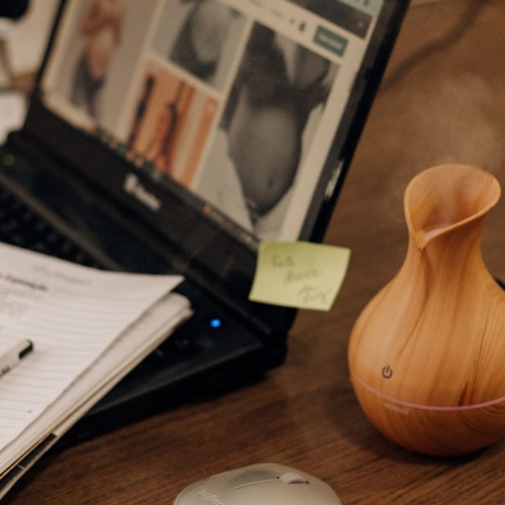 laptop on a desk