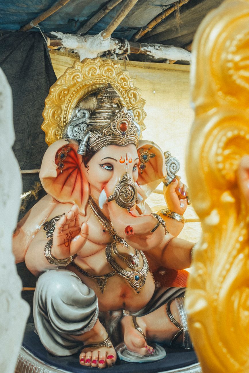 a statue of ganesh in a temple