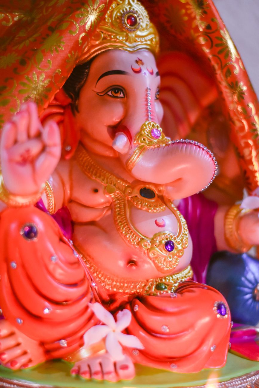 ganesh statue in close up shot